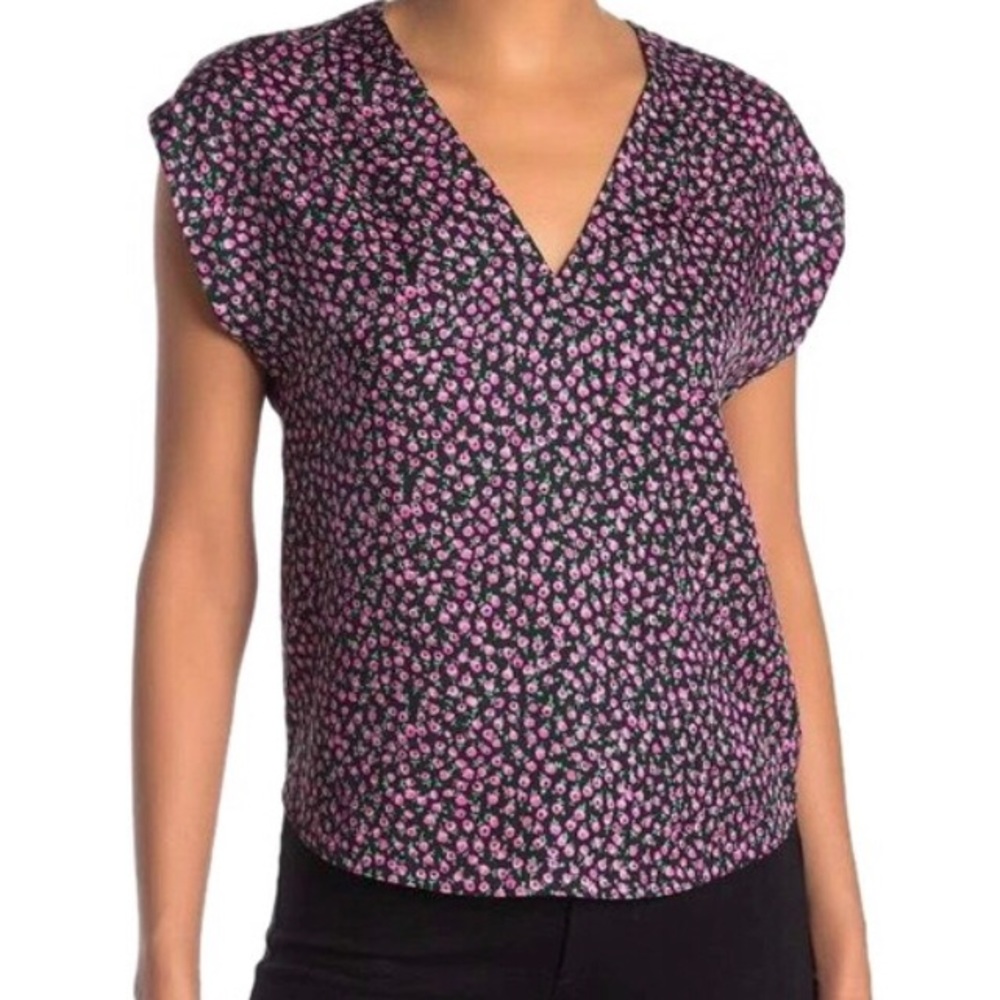 NWT Rebecca Taylor Silk Mix Short Sleeved Blouse